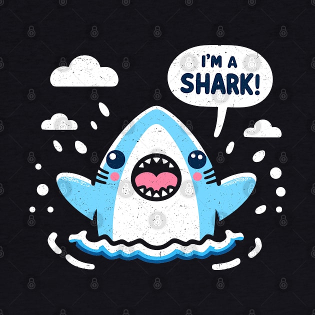 Cheerful I'm A Shark! Distressed Sharky by SubtleSplit